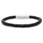 Bracelet // Black Thin Braided Leather