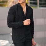 Premium Striped Corduroy Shirt // Black (S)
