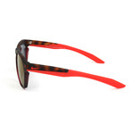 Nike Men's Sunglasses // Essential Navigator MEV10202055419145 // Matte Tortoise and Red Frame With Grey Tri Cop Lens