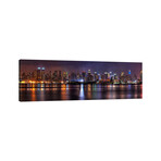 New York Panoramic Skyline Cityscape (Night) by Unknown Artist (12"H x 36"W x 1.5"D)