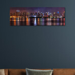 New York Panoramic Skyline Cityscape (Night) by Unknown Artist (12"H x 36"W x 1.5"D)