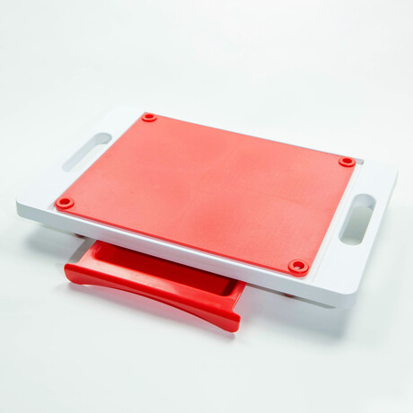 Karving King Dripless Cutting Board 2 in 1 System // Red