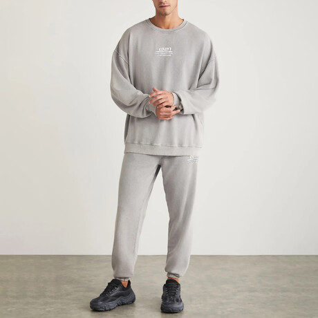 Sweatshirt & Sweatpant Set // Light Gray (XS)