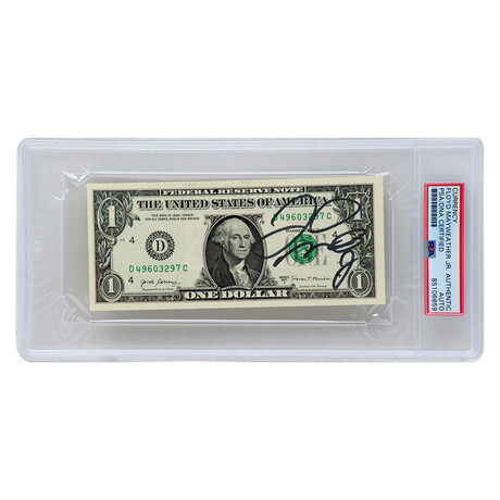Floyd Mayweather Jr. Signed $1 Bill U.S. Currency - (PSA/DNA Encapsulated)