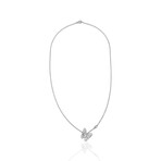 18K White Gold Diamond Butterfly Pendant Necklace // 18" // New