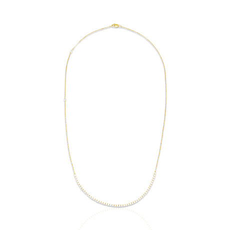 18K Yellow Gold Diamond Necklace II // 18" // New