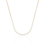 18K Yellow Gold Diamond Necklace I // 18" // New