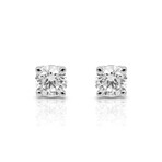 18K White Gold Diamond Stud Earrings // New