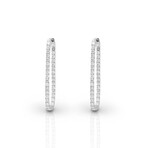18K White Gold Diamond Earrings // New