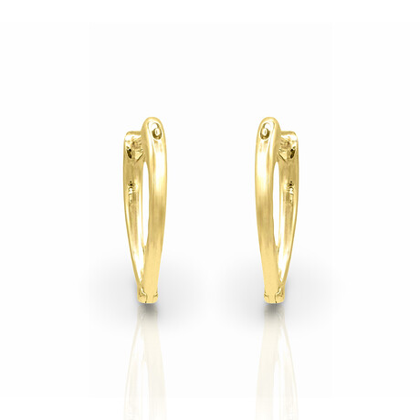 18K Yellow Gold Diamond Earrings // New