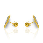 18K Yellow Gold Diamond Star Earrings // New