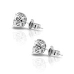 14K White Gold Diamond Stud Earrings // New