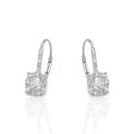 18K White Gold Diamond Earrings I // New