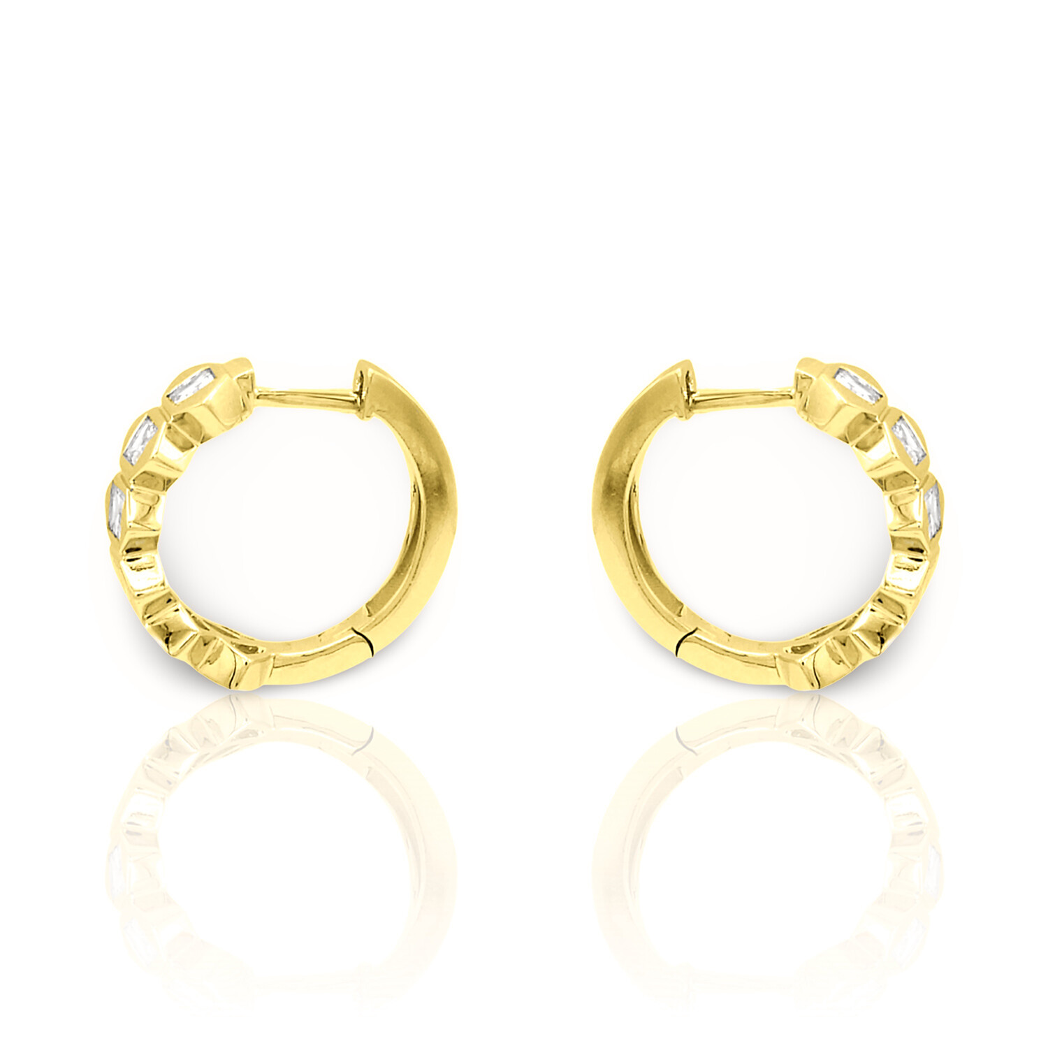 18K Yellow Gold Diamond Hoop Earrings // New - Luxury That Lasts A ...