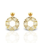 14K Yellow Gold Diamond Earrings // New