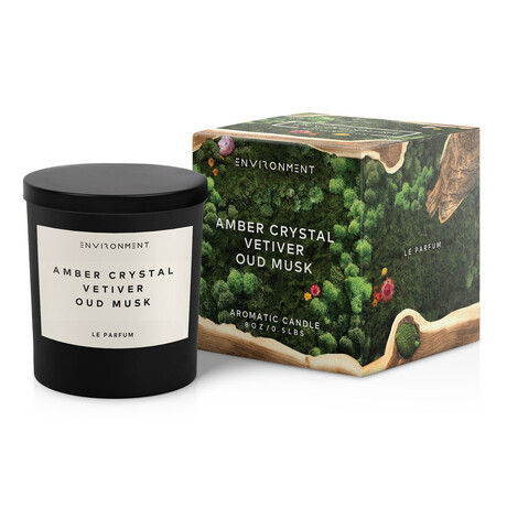 ENVIRONMENT 8oz Candle Inspired by Baccarat Rouge 540® - Amber Crystal | Vetiver | Oud Musk