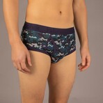 Wayne Brief // Blue Camouflage (L)