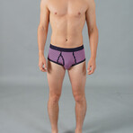 Wayne Brief // Vertical Stripe Pink + Navy (L) - Fahrenheit Men's Bodywear  - Touch of Modern