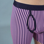 Boxer Brief // Vertical Stripe Pink + Navy (S)
