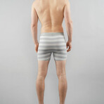 Boxer Brief // Grey Rugby Stripe (M)