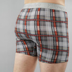 Boxer Brief // Gray  + Burgundy Plaid (L)