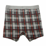 Boxer Brief // Gray  + Burgundy Plaid (XL)