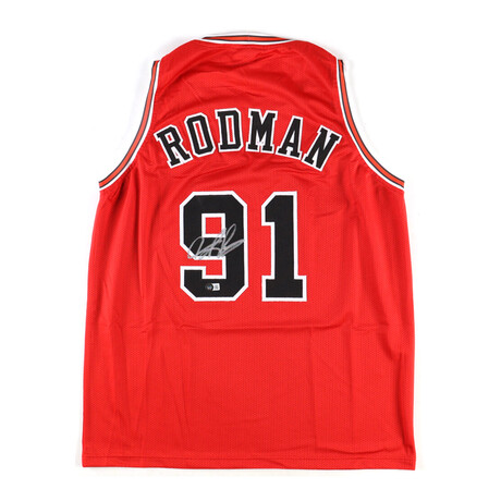 Dennis Rodman Chicago Bulls Signed Jersey (Beckett) and Dennis Rodman Chicago Bulls Signed Jersey (Beckett)