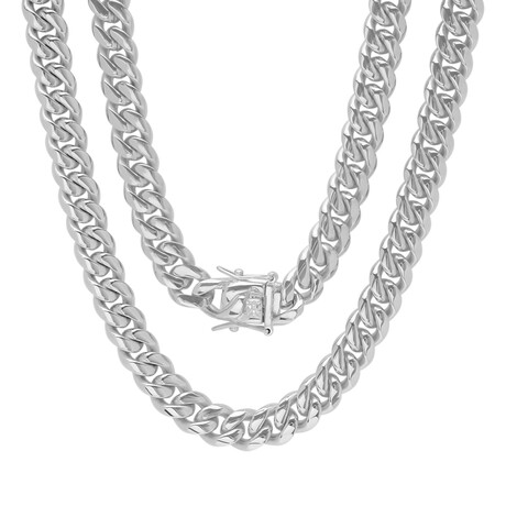 Stainless Steel Miami Cuban Chain With Box Clasp