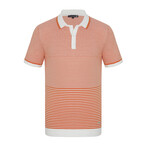 Polo Shirt Short Sleeve // Ecru + Orange (S)