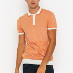 Polo Shirt Short Sleeve // Ecru + Orange (S)