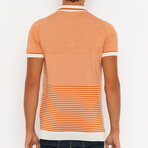 Polo Shirt Short Sleeve // Ecru + Orange (S)