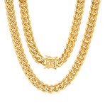 18K Gold Plated Stainless Steel Miami Cuban Chain With Box Clasp