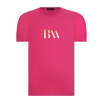 Small Logo Crewneck T-Shirt // Fuchsia (S)