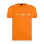 Logo Crewneck T-Shirt // Orange (S)