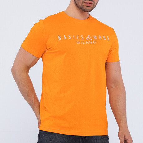 Logo Crewneck T-Shirt // Orange (S)