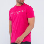 Logo Crewneck T-Shirt // Fuchsia (S)