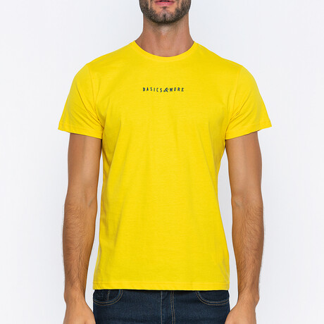 Small Logo Crewneck T-Shirt // Yellow (S)