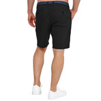 Shorts with Fabric Belt // Black (S)