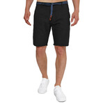 Shorts with Fabric Belt // Black (M)