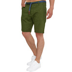 Shorts with Fabric Belt // Army Green (S)