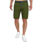 Shorts with Fabric Belt // Army Green (M)