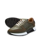 Men's Genuine Leather + Suede Casual Sneakers // Khaki (Euro: 43)