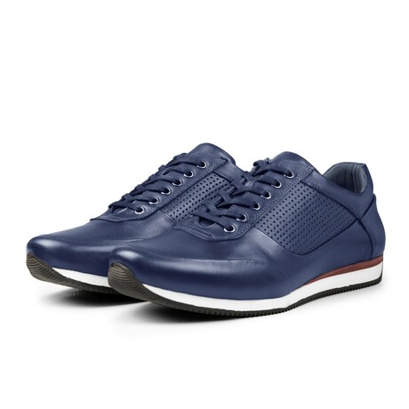 Ducavelli Showy Genuine Leather Men's Casual Shoes // Navy Blue (Euro: 39)