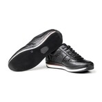 Men's Ostrich Genuine Leather Casual Sneakers // Black (Euro: 42)