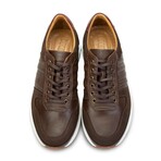 Men's Genuine Leather + Suede Casual Sneakers // Brown (Euro: 41)