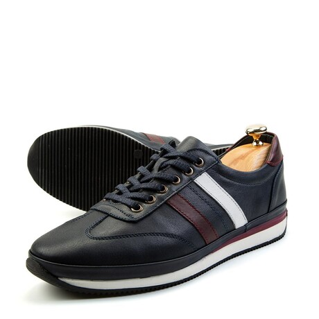 Ducavelli Dynamic Genuine Leather Men's Casual Shoes // Navy Blue (Euro: 39)