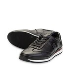 Men's Genuine Leather Casual Sneakers //  Black (Euro: 45)