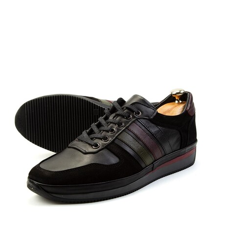 Ducavelli Line Mix Nubuck-Genuine Leather Men's Casual Shoes // Black (Euro: 39)