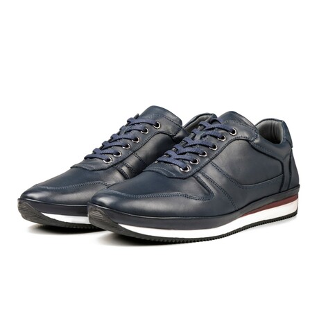 Ducavelli Even Genuine Leather Men's Casual Shoes // Navy Blue (Euro: 39)