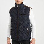 Quilted Vest // Navy Blue (XL)